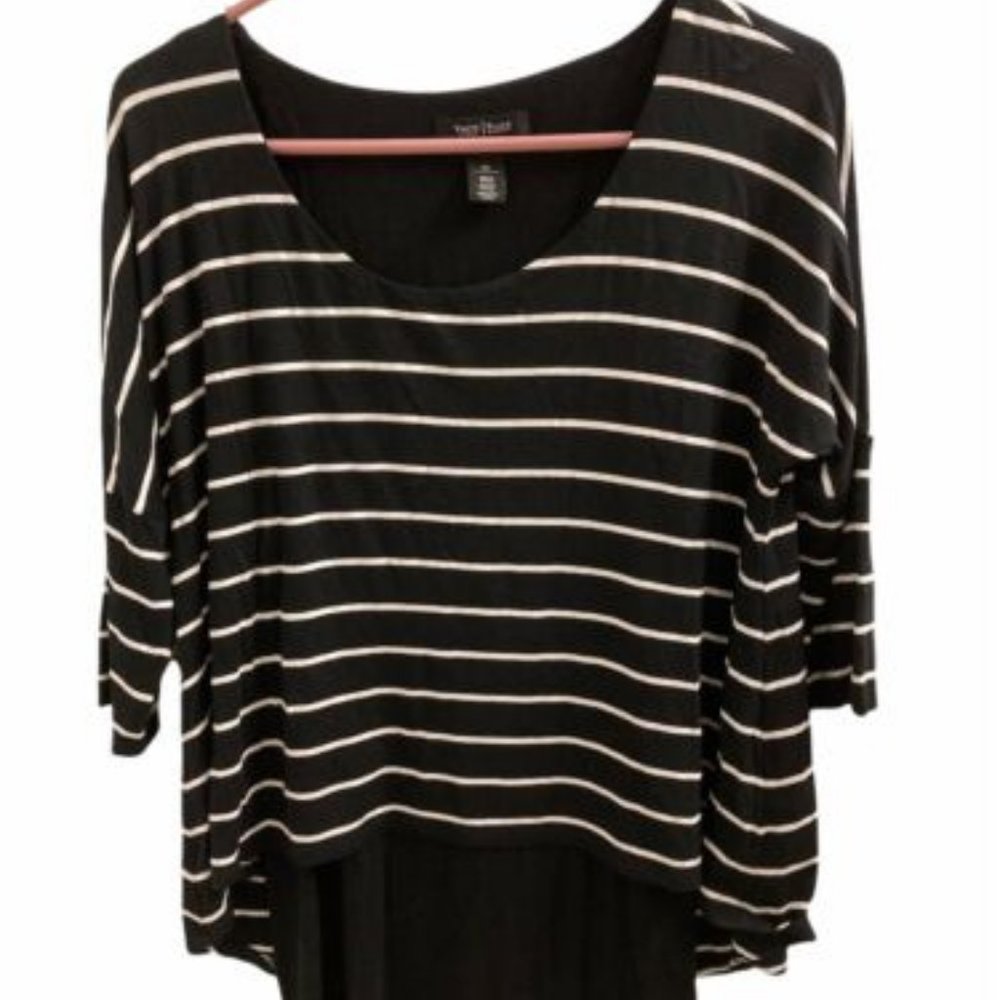 White House Black Market Womens XS Layered 3/4 Sleeve Tunic Top